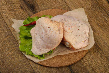 Raw chicken thigh