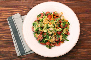 Shrimp and avocado salad with tomato