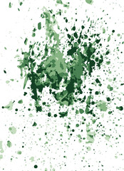Green watercolor stains on crumpled paper