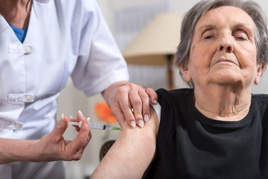 Senior Woman Getting An Injection