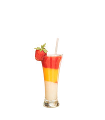 Non-alcoholic cocktail on white background