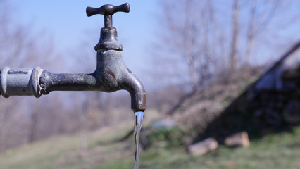 Faucet water in the countryside