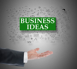 Business ideas concept levitating above a hand