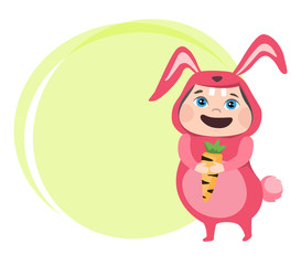 Cute girl dressed in carnival costume rabbit