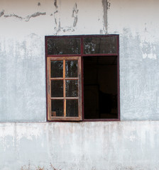 broken window in an old wall