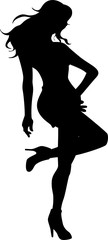 Fototapeta na wymiar silhouette of a Sexy female model posing 