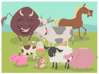 farm animal characters group