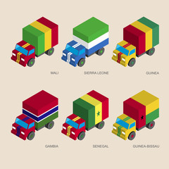 Set of isometric 3d cargo