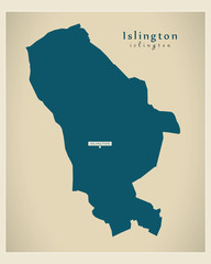 Modern Map - Islington borough Greater London UK England