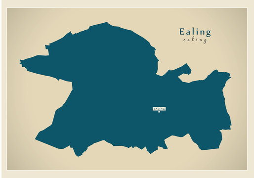 Modern Map - Ealing borough Greater London UK England