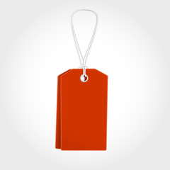 Red Tag, label with sale design. Vector illustration tamplate