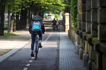 Ciclistas en el carril bici