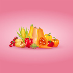Vegetables background design. Healthy and organic vector illustration.
