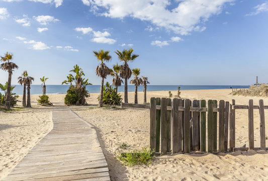 Beach of La Regla, Chipiona, Andalucia, Spain.