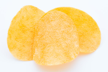 Potato chips on the papric. Eco food.