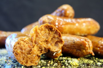 sausage inside cooked