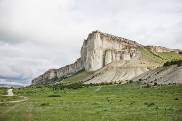 Fototapeta na wymiar White Rock in Crimea. Mount Ak-Kaia