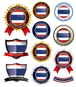 Made in Thailand Seal, Thai Flag (Vector Art)