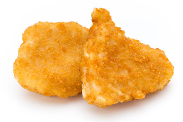 Nugget chiken on the white background.