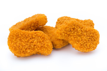 Nugget chiken on the white background.