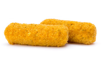 Fish fingers on the white background.
