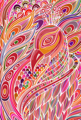 Multicolored abstract peacock.Vector