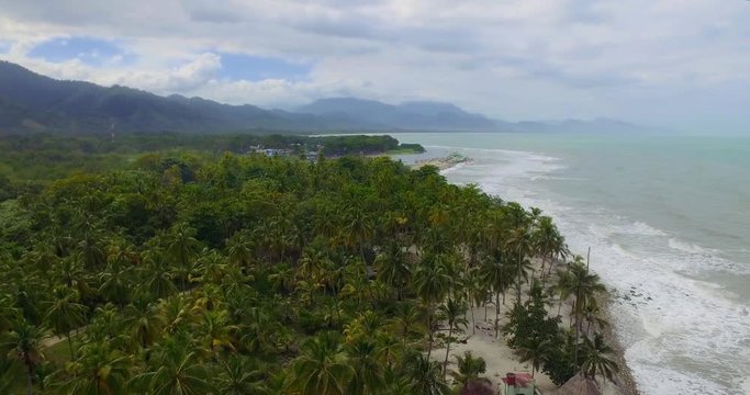 Buritaca SantaMarta Colombia River Ocean Beach Aerial