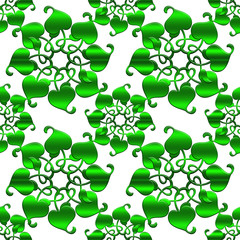 Floral circles pattern with leaves
