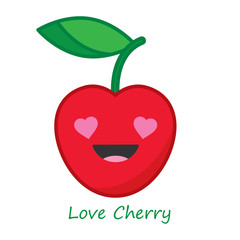 Card Cherry Emotions. Vector illustration.