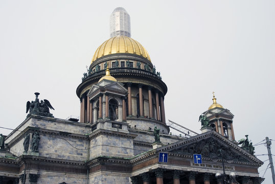 Architecture of Saint-Petersburg, Russia. Saint Isaac's cathedral.