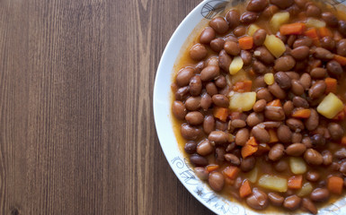 Turkish food: Cooked Kidney Beans (Barbunya pilaki)