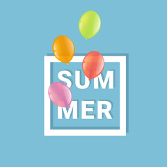 Summer sign design with balloons