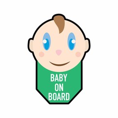 Obraz premium baby on board warning sign. Sticker. Vector illustration.