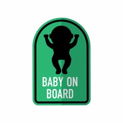 baby on board warning sign. Sticker. Vector illustration.