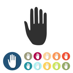 Button-Set bunt - Handfläche Stopp