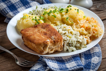 Fried fish fillet of cod.