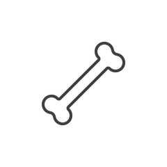 Bone line icon, outline vector sign, linear style pictogram isolated on white. Symbol, logo illustration. Editable stroke. Pixel perfect