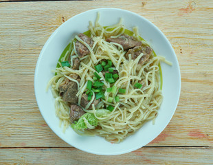 boiled lamb with noodles