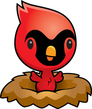 Cartoon Cardinal Nest