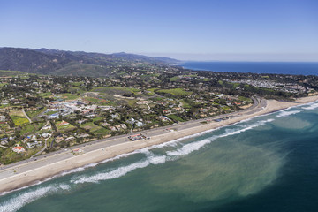 Aerial Zuma Beach Malibu California