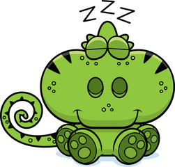 Cartoon Chameleon Napping