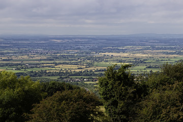 Fototapeta na wymiar View from Broadway hill to Midlands area in England