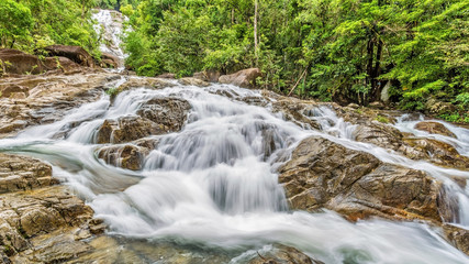 Waterfall on summer season in Thailand