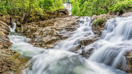 Waterfall on summer season in Thailand