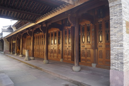 Colonnade in the Qita Monastery, Ningbo, China