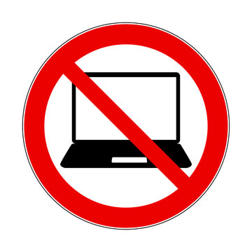 Verbotszeichen - Laptop 2D