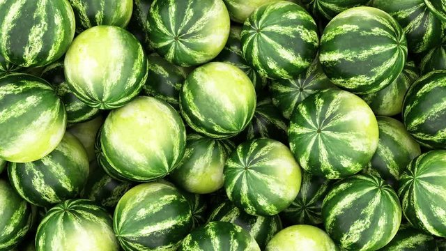 4K Animation of Heap of Watermelons Abstract Background