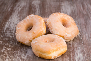 Tasty Breakfast Donuts In A Row