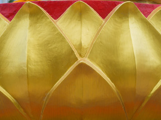 lotus Petals from the gold color stucco which the base for the statue of Buddha statue.