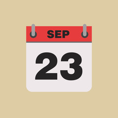 calendar flipping date time day month September simple flat vector illustration application app logo icon